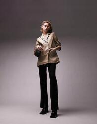  Top Bézs Kétsoros Oversize Blézer (38) (553726)