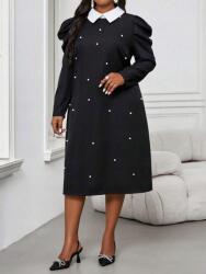 Shein Fekete Díszített Ruha Gallér (4XL) (610735)