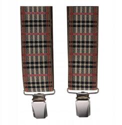  Férfi nadrágtartó, szürke barna kockás MB2035 (99832)