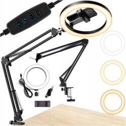 Alogy Led Gyűrűs Lámpa Fotó Állvány Gyűrű Telefon Tartó Távirányító Tartó (Lampa + uchwyt na telefon)