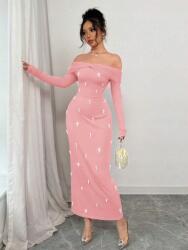 Shein IC01206 Shein Ceruza Ruha Maxi Nyitott Vállú Gyöngy (3) M