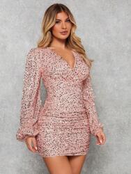 Shein LC54212 Shein Flitterekkel Díszített Hosszú Ujjú Miniruha (3) Xs