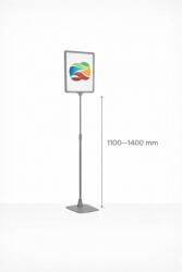  Stand Aluminiu Telescopic Reglabil 1100-1400 mm Gri - Suport Inalt de Podea pentru Afisare (SATR1100)