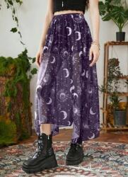 Romwe Lila Aszimmetrikus Mintás Szoknya (s) (611797)