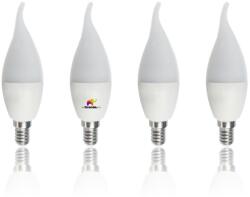 Esperanza Set 4 becuri LED E14 3W 260lm, tip flacara T37, lumina calda, clasa A+, 30.000h (ELL148-5901299927212)