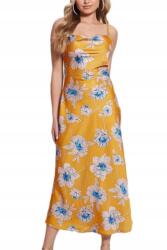 GUESS szatén ruha, Size S, midi, sárga (573923)