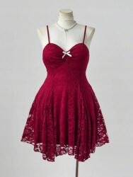 Shein Bordó Csipkés Ruha (0XL) (611533)