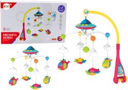 LEAN Toys Babaágyi UFO alakú forgó mobil projektorral és 108 dallammal (20453)