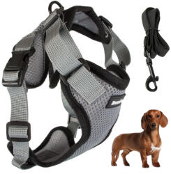 VERK GROUP Lágy és erős szürke színű kutyahám közepes méretű kutyáknak, állítható és légáteresztő (19343_M_SZ)