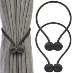 Verk Group Dekoratív mágneses függönykapcsok, fekete színben, 2 darabos készlet (01848_CZ)