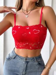 Shein Piros Csipkés Felső (XL) (611167)