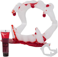 VERK GROUP Halloween Drakula vámpír készlet: műfogsor és vér tubusban (26136)