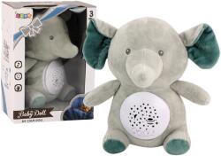 LEAN Toys Szürke Elefántos Projektoros Plüss Mackó Aludj El Dalokkal (18056)
