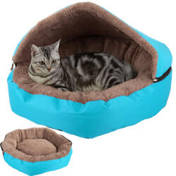 Przyjaciele Plusz Kétszemélyes Kutyaház és Macskaágy, Kivehető Tetejű, Csúszásgátló Kék (19374_N)