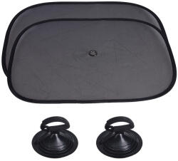 VERK GROUP Autós napellenző szett 2 darabos, fekete, szívókorongos rögzítéssel (01304)