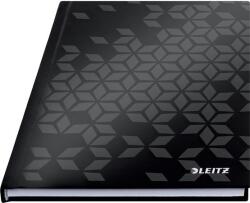 Leitz Beíró, A5, kockás, 80 lap, keményfedeles, LEITZ Wow , fekete (46281095)