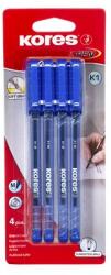 Kores Golyóstoll, 1, 0 mm, kupakos, háromszögletű, KORES K1-M , kék (37114)