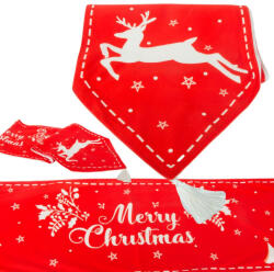 Verk Group Karácsonyi asztali futó, rénszarvas mintás, piros, 205x35 cm (26258)