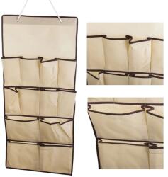 VERK GROUP Bézs színű, 12 zsebes szekrényrendező ékszerekre és kiegészítőkre 90x45 cm (01347)