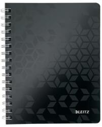 Leitz Spirálfüzet, A5, kockás, 80 lap, LEITZ Wow , fekete (46410095)