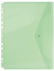 DONAU Irattartó tasak, A4, PP, patentos, lefűzhető, DONAU, zöld (8540001PL-06)