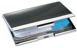 Sigel Névjegytartó tárca, fém, 20 db-os, SIGEL, ezüst (VZ130) - papir25