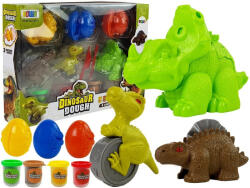 LEAN Toys Dinoszaurusz Formázó Gyurma Készlet 4 Színben, 12 Elemmel (8523)