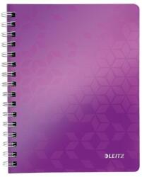 Leitz Spirálfüzet, A5, vonalas, 80 lap, LEITZ Wow , lila (46390062)