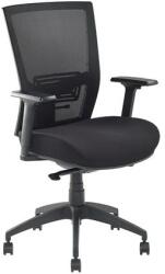 MAYAH Irodai szék, karfás, fekete szövetborítás, feszített hálós háttámla, fekete lábkereszt, MAYAH Radar III , fekete (12007) - papir25