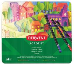 Derwent Színes ceruza készlet, fém doboz, DERWENT Academy , 24 különböző szín (2301938)