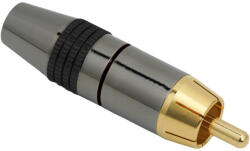 RCA dugó aranyozott csatlakozóval, max 8 mm-es kábelhez, ezüstözött kivitel jelölőgyűrűvel (05324FK)