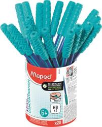 Maped Írástanuló grafitceruza, ceruzatartó, HB, háromszögletű, szilikon vég, MAPED Kidy Learn Concentration (854401) - papir25