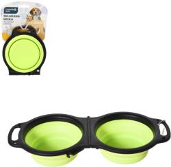 BackHomeLiving Összecsukható dupla etetőtál állatoknak 2 x 350 ml 31 x 14 x 5 cm (PET9493)