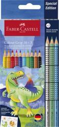Faber-Castell Színes ceruza készlet, háromszögletű, FABER-CASTELL Grip Dinoszaurusz 10+3 különböző szín (201545) - papir25