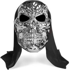 Family Fényes koponya maszk - ezüst - felnőtt méret - 19 x 24 cm (58185C)
