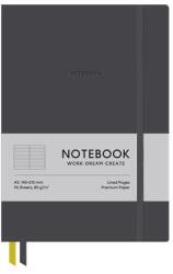 Shkolyaryk Publishing House Jegyzetfüzet, A5, vonalas, 96 lap, keményfedeles, műbőr borító, SHKOLYARYK Genius , sötétszürke (A5-7126L)