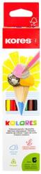 Kores Színes ceruza készlet, háromszögletű, KORES Triangular , 6 különböző szín (93306)