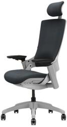  Irodai forgószék, feszített szövet háttámla, fekete szövet ülőlap, szürke műanyag váz és lábkereszt, Wellington (WELLINGTON SZÖVFEK,VÁZSZÜ) - papir25