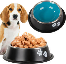 Przyjaciele Nagy 1 literes csúszásgátlós rozsdamentes acél kutyatál fekete és kék színben (19396)