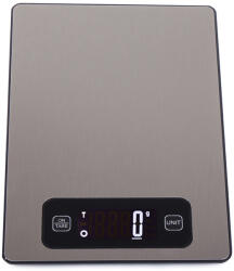 VERK GROUP Precíz digitális konyhai mérleg LCD kijelzővel, rozsdamentes acél, 5 kg (17107)