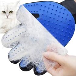 Real Szilikon Kutyakefe és Macskakefe Kézre Húzható, Kék Színű (RC-K-826)