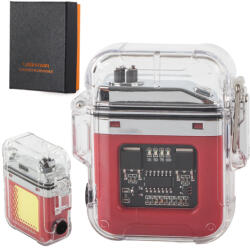 Bailong USB-s elektromos plazma öngyújtó LED lámpával (08371)