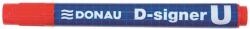 DONAU Alkoholos marker, 2-4 mm, kúpos, DONAU D-signer U , piros (7371001-04PL)