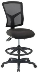MAYAH Magasított irodai munkaszék lábtartó gyűrűvel, fekete szövetborítás, hálós háttámla, MAYAH Matrix II , fekete (12009) - papir25