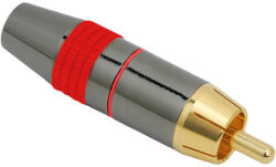 RCA dugó aranyozott csatlakozóval, max. 8 mm-es kábelhez, ezüstözött kivitel jelölőgyűrűvel (05324PI)