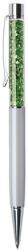 Art Crystella Golyóstoll, krémfehér, felül zöld SWAROVSKI® kristállyal töltve, 14 cm, ART CRYSTELLA® (1805XGT120) - papir25