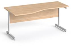 MAYAH Íróasztal, íves, balos, szürke fémlábbal, 160x80 cm, MAYAH Freedom SV-30 , tölgy (SV-B8716 K/ IBXA30T) - papir25