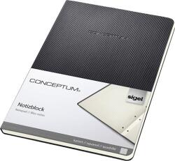 Sigel Füzet, exkluzív, A5, kockás, 60 lap, keményfedeles, SIGEL Conceptum , fekete (CO802)