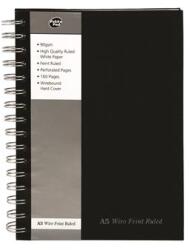 Pukka Pad Spirálfüzet, A5, vonalas, 80 lap, PUKKA PAD Black , fekete (SBWRULA5)