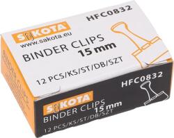  Bindercsipesz, 15 mm, fekete (HFC0832) - papir25